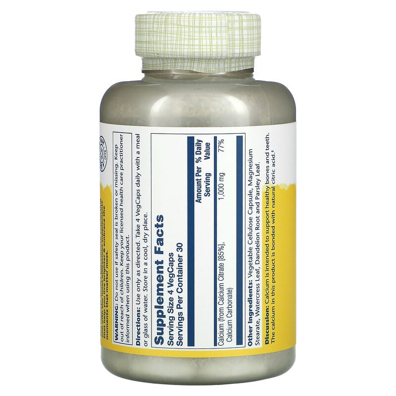Solaray, Calcium Citrate, 120 VegCaps (250 mg per Capsule)
