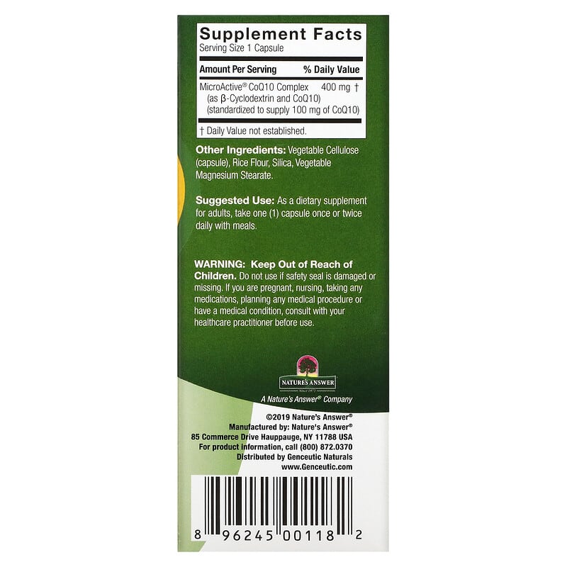 Genceutic Naturals, 24hr CoQ10, 100 mg, 60 Vegetarian Capsules®