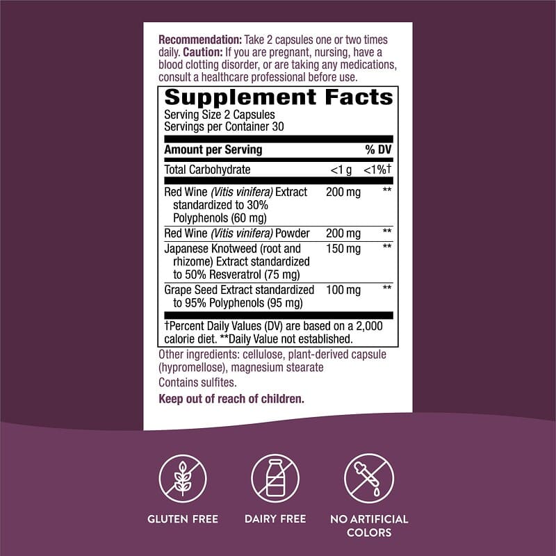 Nature's Way, Resveratrol, 60 Vegan Capsules