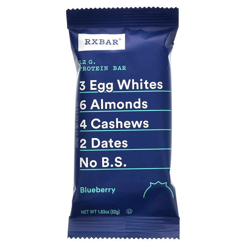 RXBAR, Protein Bar, Blueberry, 12 Bars, 1.8 oz (52 g) Each