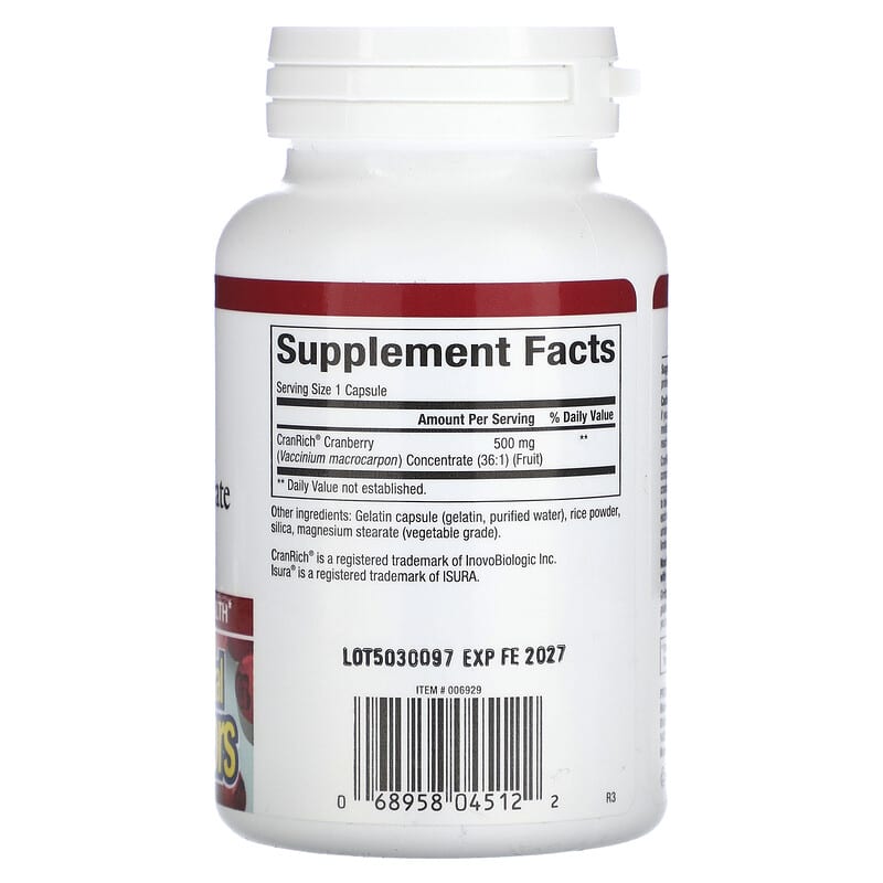 Natural Factors, CranRich®, Cranberry Concentrate, Super Strength, 500 mg, 90 Capsules