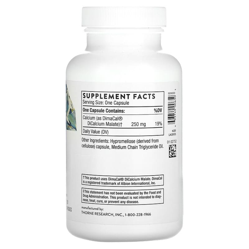 Thorne, Calcium, 120 Capsules (250 mg per Capsule)
