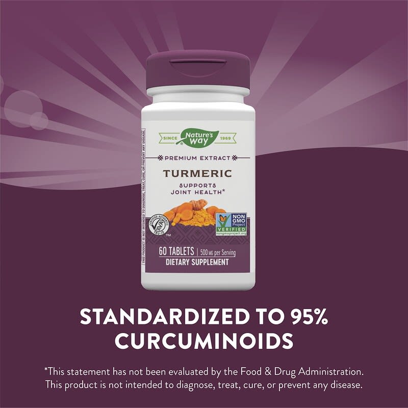 Nature's Way, Turmeric, Premium Extract, 500 mg, 60 Vegan Tablets