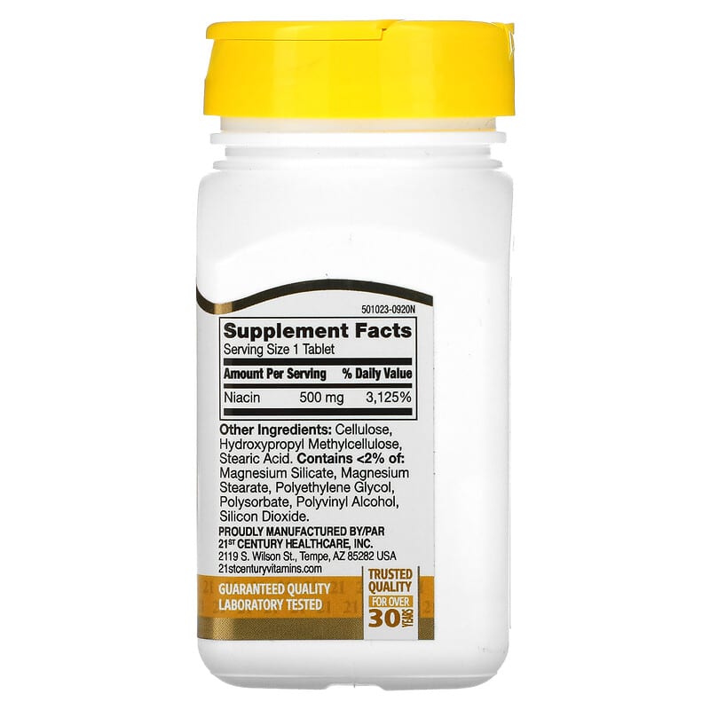 21st Century, Prolonged Release Niacin, 500 mg, 100 Tablets