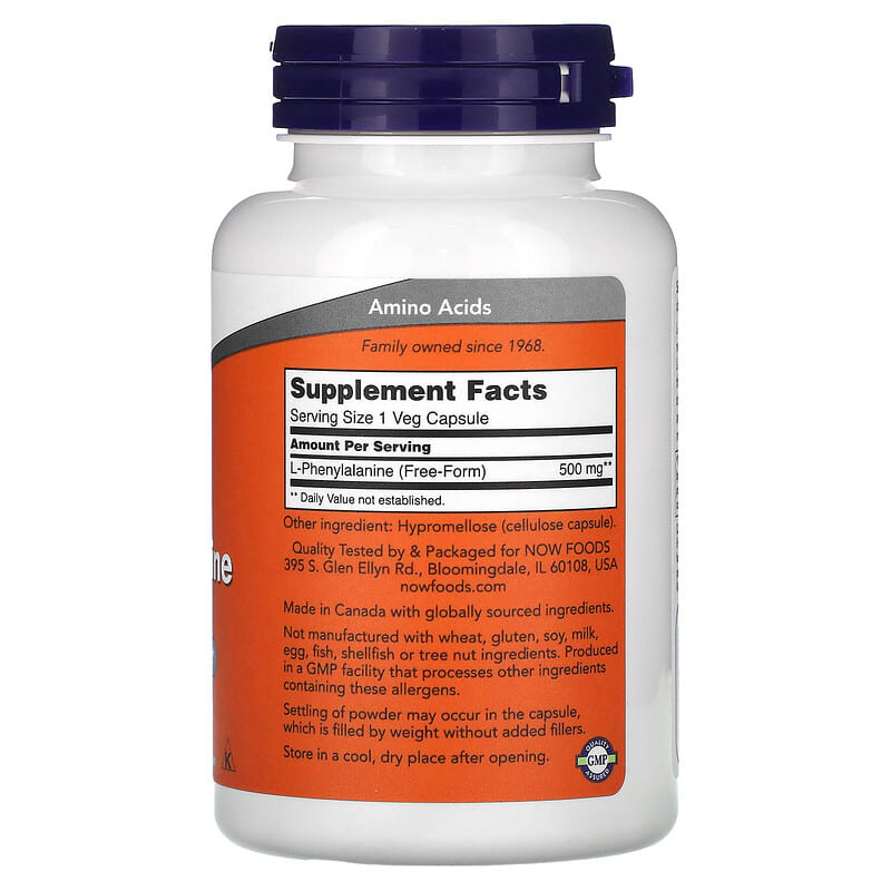 NOW Foods, L-Phenylalanine, 500 mg, 120 Veg Capsules