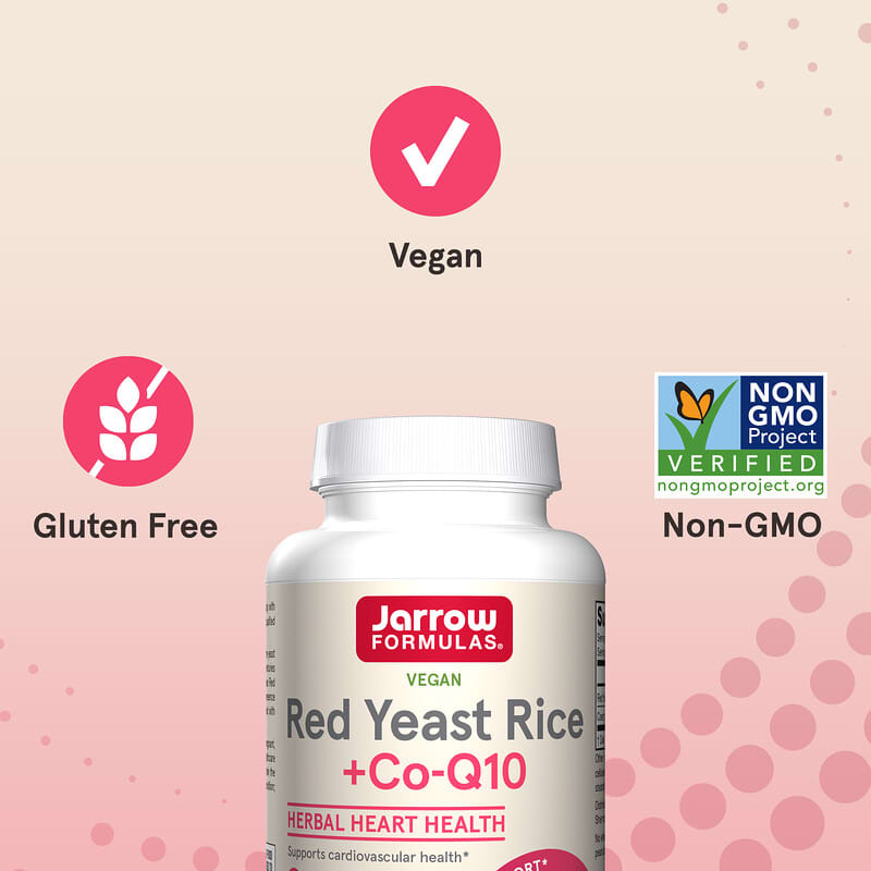 Jarrow Formulas, Vegan Red Yeast Rice + Co-Q10, 120 Veggie Capsules