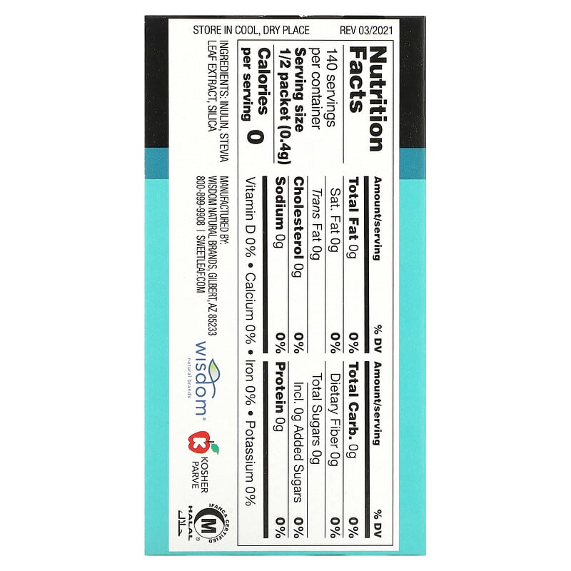SweetLeaf Stevia, Stevia Sweetener, 70 Packets, 0.028 oz (0.8 g) Each