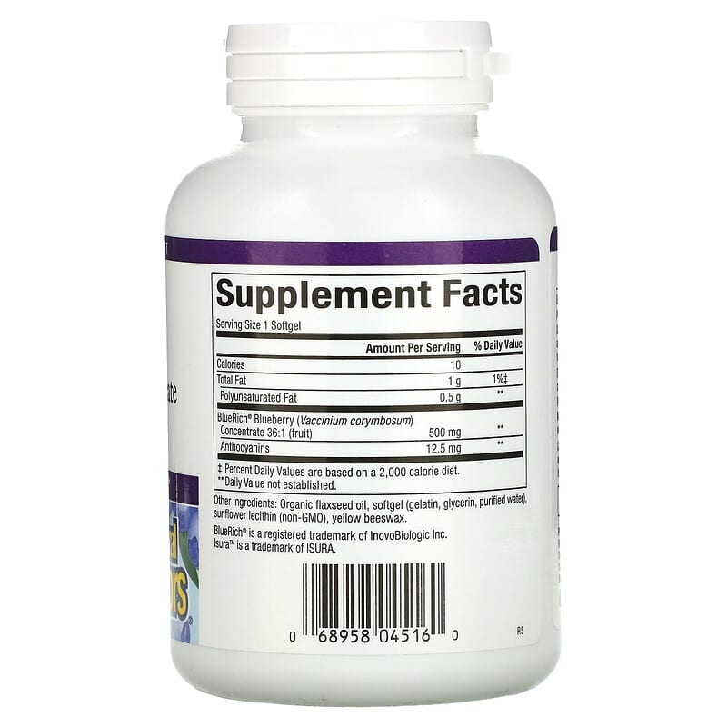 Natural Factors, BlueRich®, Super Strength Blueberry Concentrate, 500 mg, 90 Softgels