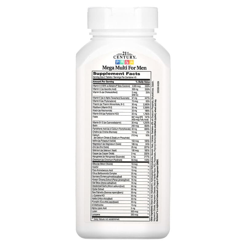 21st Century, Mega Multi for Men, 90 Tablets