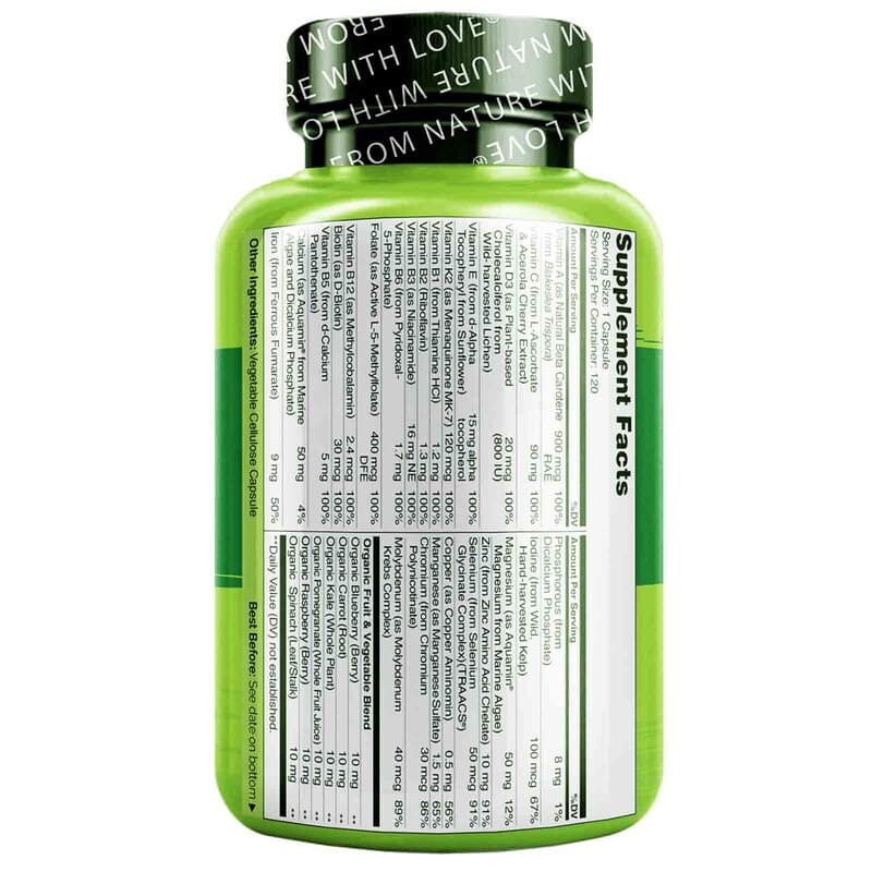 NATURELO, One Daily Multivitamin, For Women, 120 Vegetarian Capsules