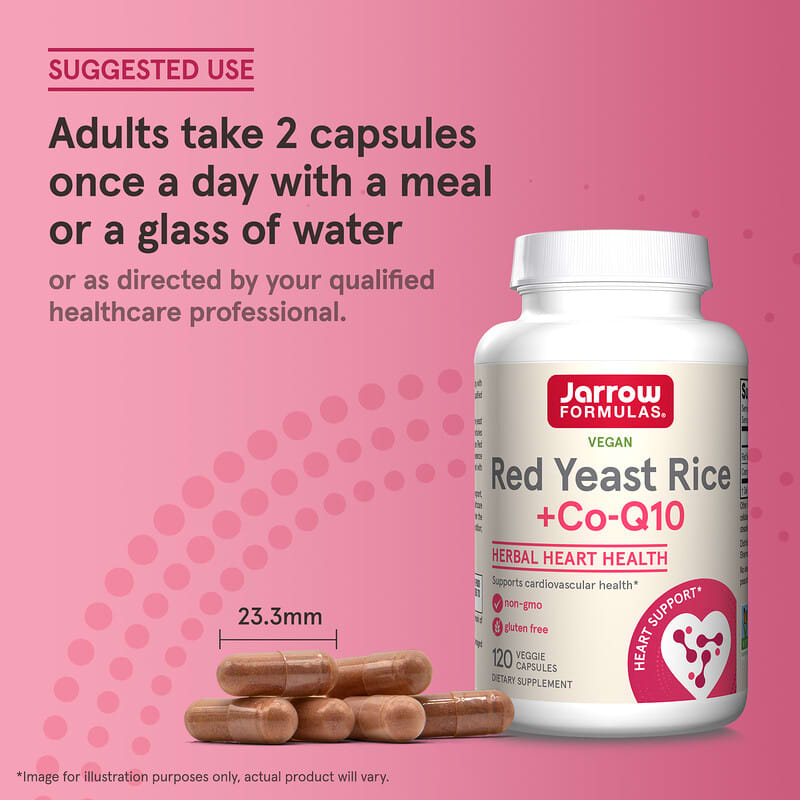 Jarrow Formulas, Vegan Red Yeast Rice + Co-Q10, 120 Veggie Capsules