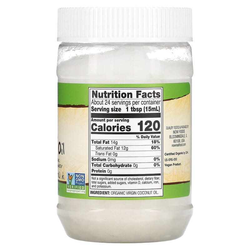 NOW Foods, Real Food, Organic Virgin Coconut Oil, 12 fl oz (355 ml)
