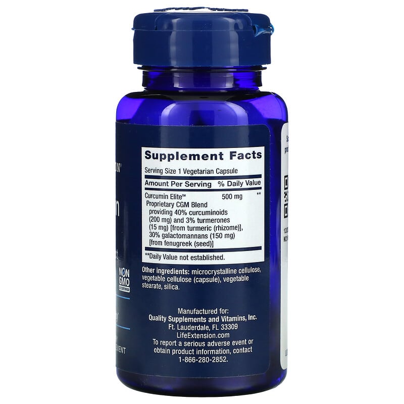 Life Extension, Curcumin Elite, Turmeric Extract, 30 Vegetarian Capsules