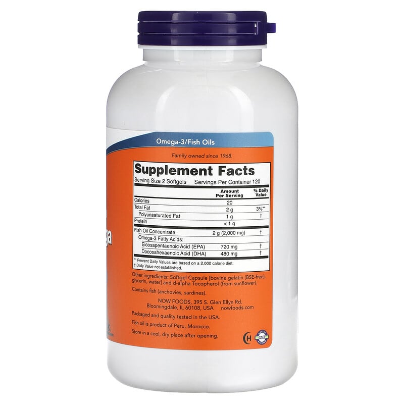 NOW Foods, Super Omega EPA Fish Oil, 240 Softgels (1,000 mg per Softgel)