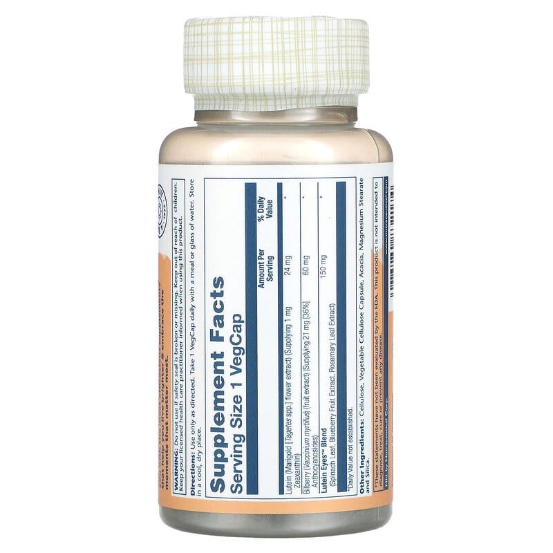 Solaray, Advanced Lutein Eyes 24 With Bilberry &amp; Blueberry, 30 VegCaps
