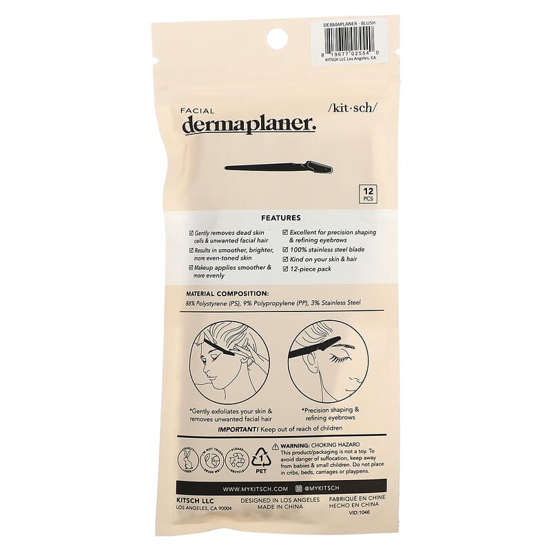Kitsch, Recycled Plastic Dermaplaner, Terracotta, 12 Pieces
