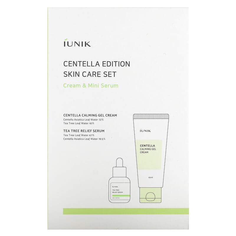 iUNIK, Centella Edition Skin Care Set, Cream &amp; Mini Serum, 2 Piece Set