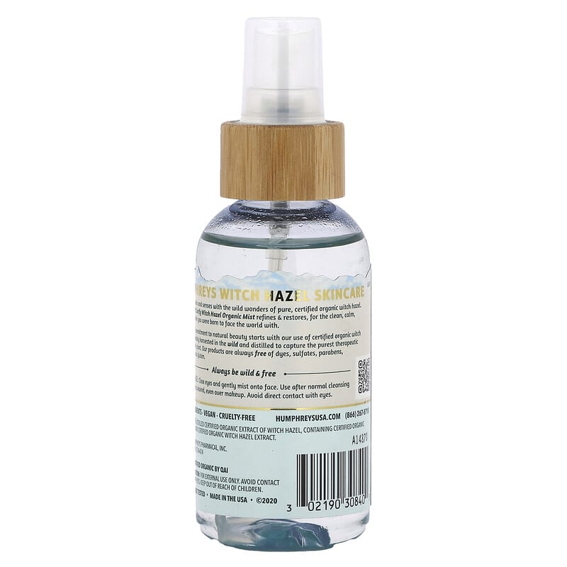 Humphreys, Witch Hazel, Organic Mist, 3.3 fl oz (97 ml)