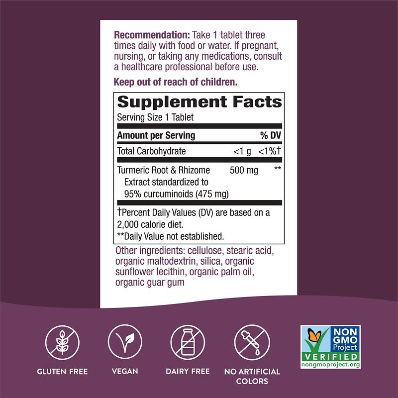 Nature's Way, Turmeric, Premium Extract, 500 mg, 120  Vegan Tablets