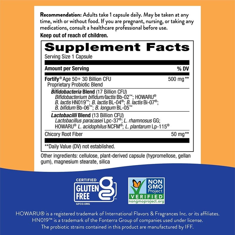 Nature's Way, Fortify®, Daily Probiotic, Adults 50+, 30 Billion CFU, 30 Delayed-Release Capsules