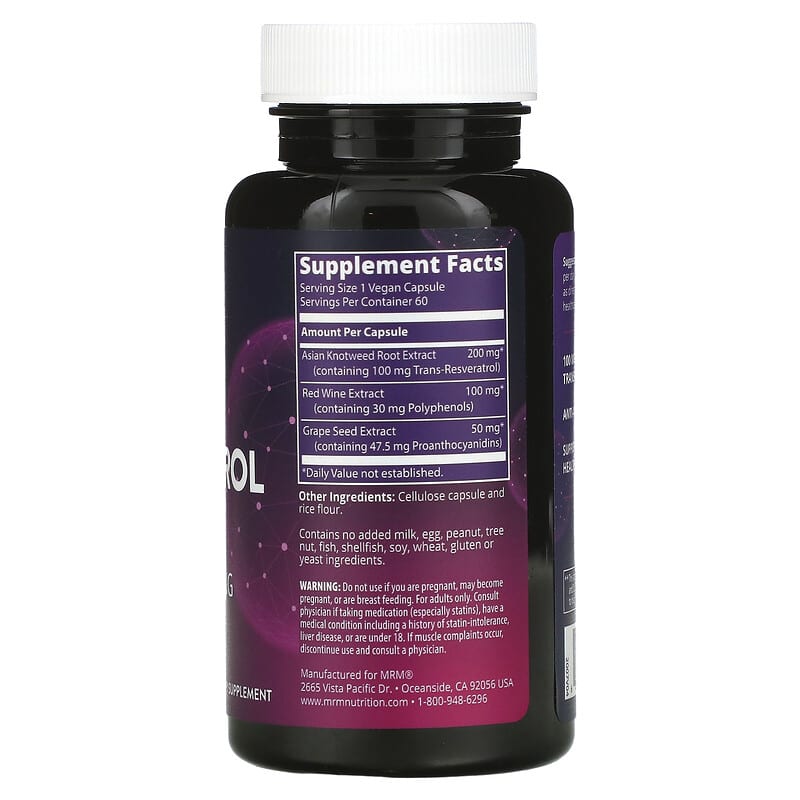 MRM Nutrition, Resveratrol, 60 Vegan Capsules