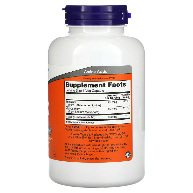 NOW Foods, NAC, 600 mg, 250 Capsules