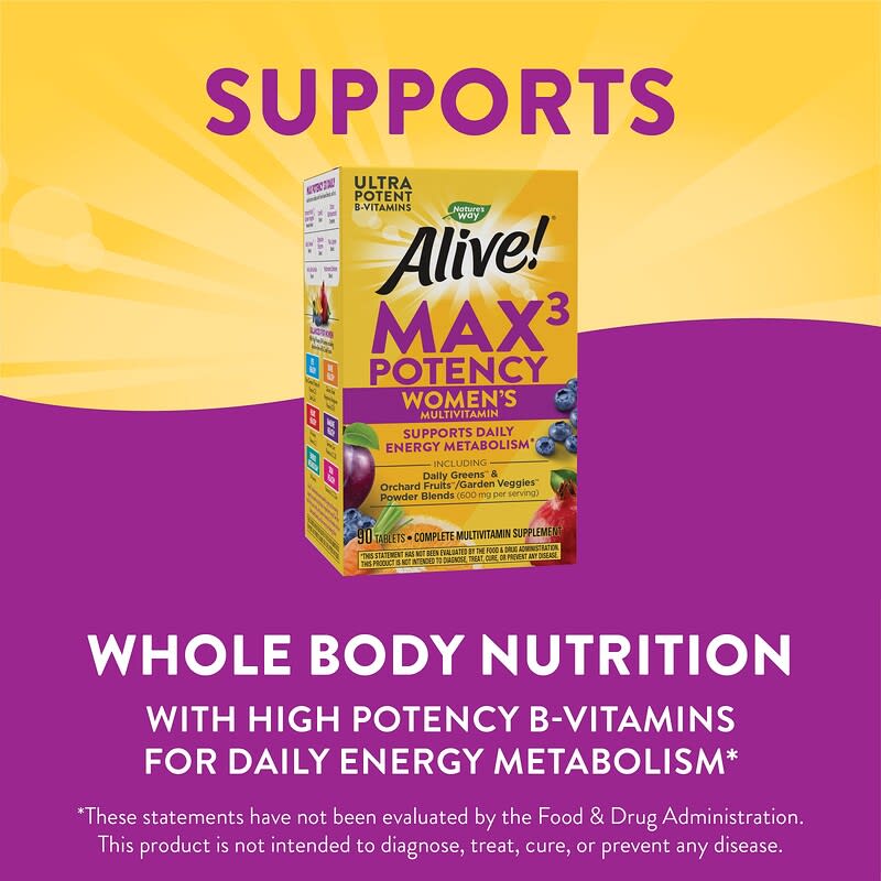 Nature's Way, Alive! Max 3 Potency, Women's Complete Multivitamin, 90 Tablets