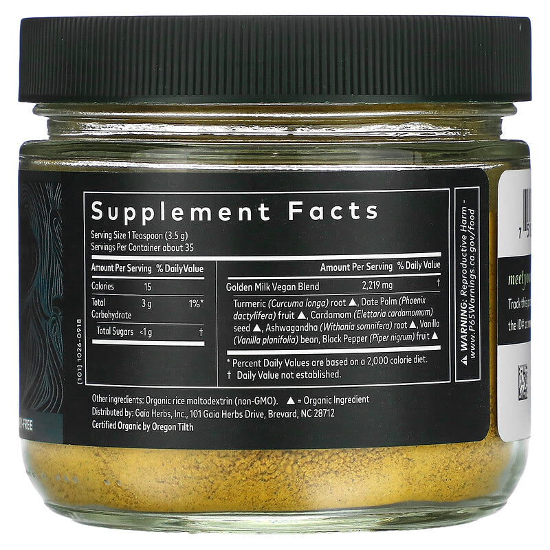 Gaia Herbs, Golden Milk, 4.3 oz (123 g)