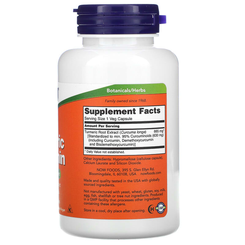 NOW Foods, Turmeric Curcumin, 60 Veg Capsules (665 mg per Capsule)