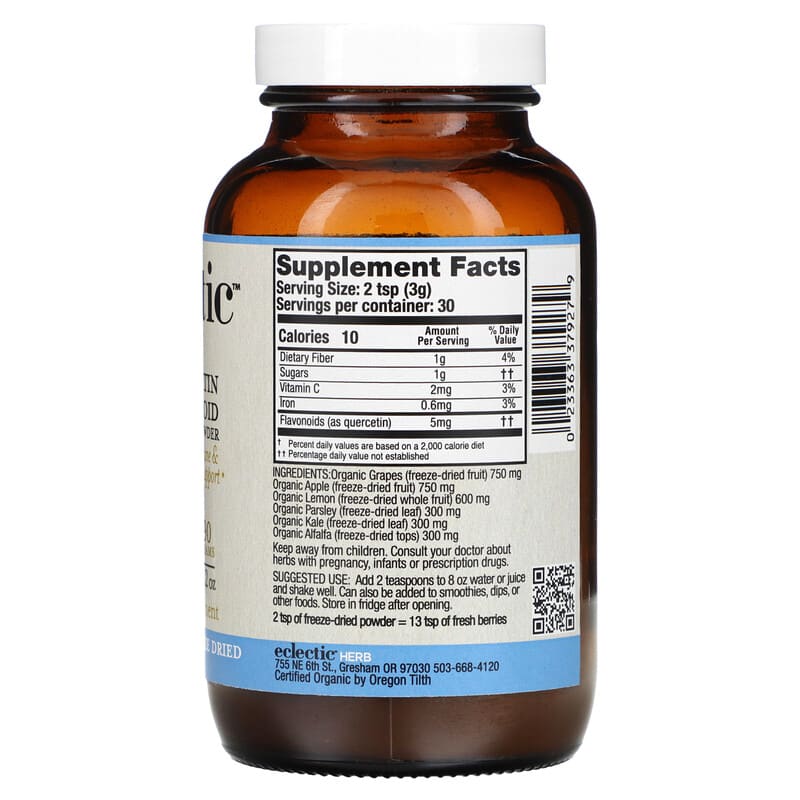 Eclectic Herb, Freeze Dried Fresh, Quercetin Flavonoid Complex, 3.2 oz (90 g)