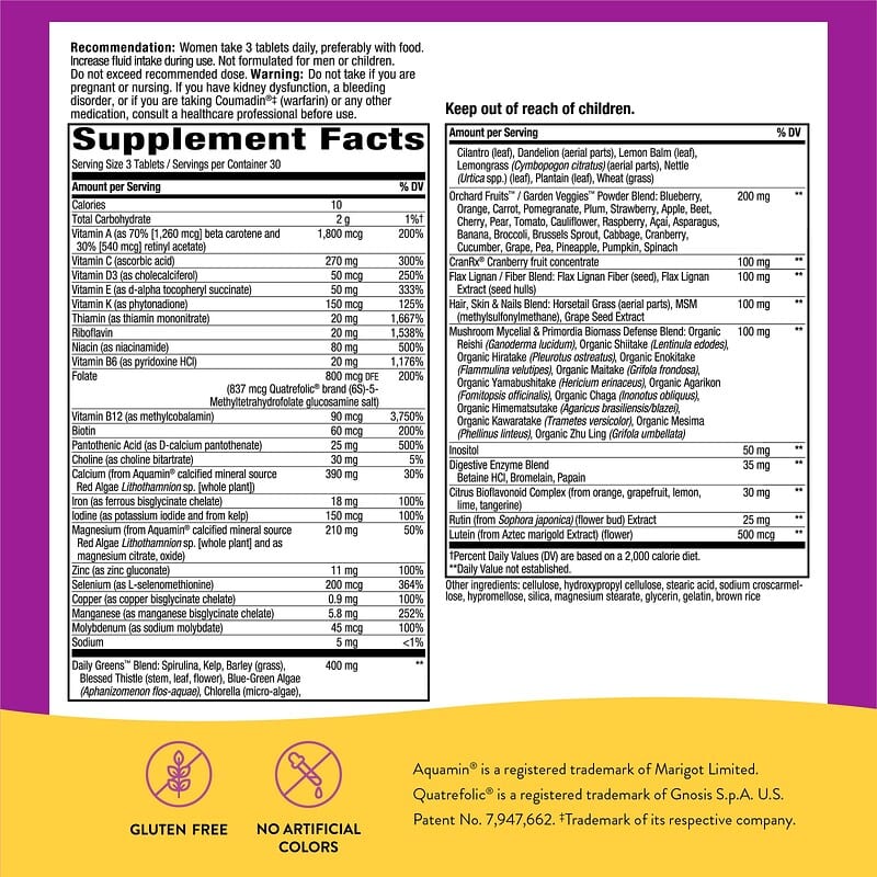 Nature's Way, Alive! Max 3 Potency, Women's Complete Multivitamin, 90 Tablets