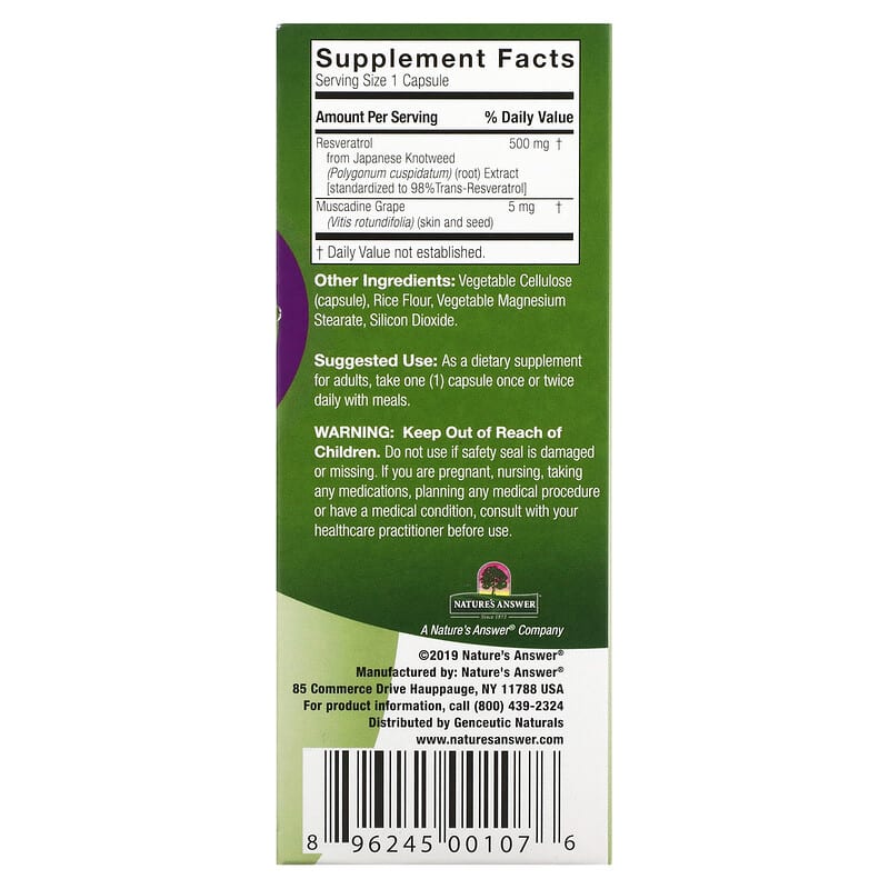 Genceutic Naturals, Wild &amp; Pure, Resveratrol+, 60 Vegetarian Capsules