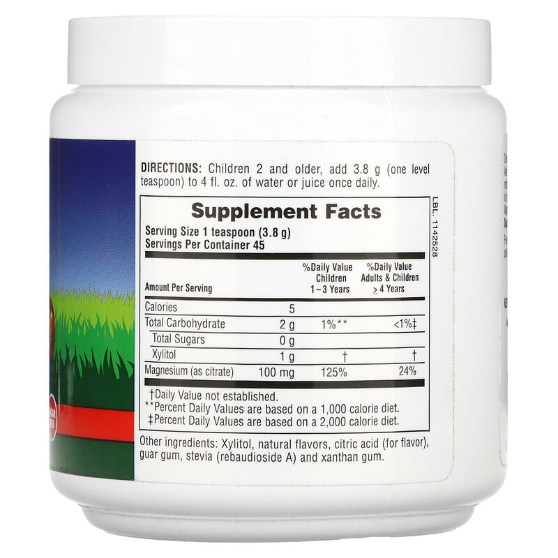 NaturesPlus, Mag Kidz®, Animal Parade®, Children's Magnesium Powder Supplement, Cherry, 0.38 lb (171 g)