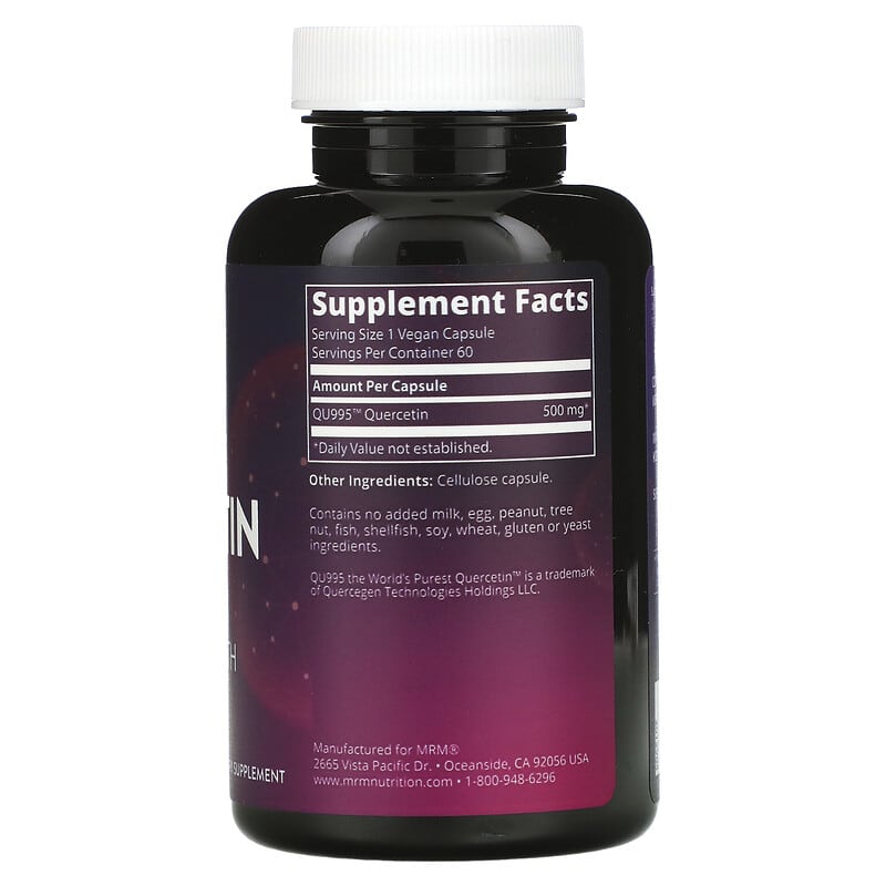 MRM Nutrition, Quercetin, 60 Vegan Capsules (500 mg per Capsule)