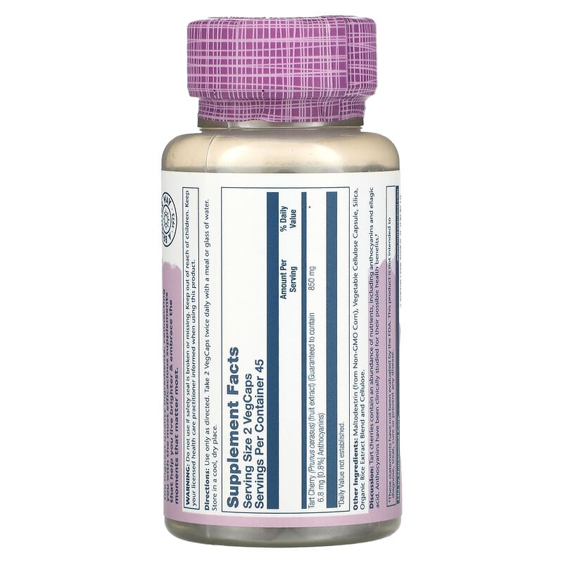 Solaray, Vital Extracts, Tart Cherry, 90 VegCaps (425 mg per Capsule)