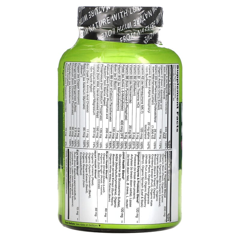 NATURELO, Whole Food Complete Multivitamin, For Women 50+, 120 Vegetarian Capsules