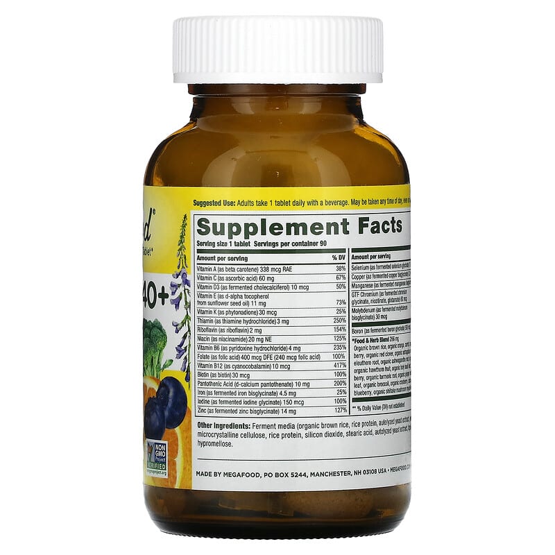 MegaFood, Women's 40+ One Daily Multivitamin, 90 Tablets
