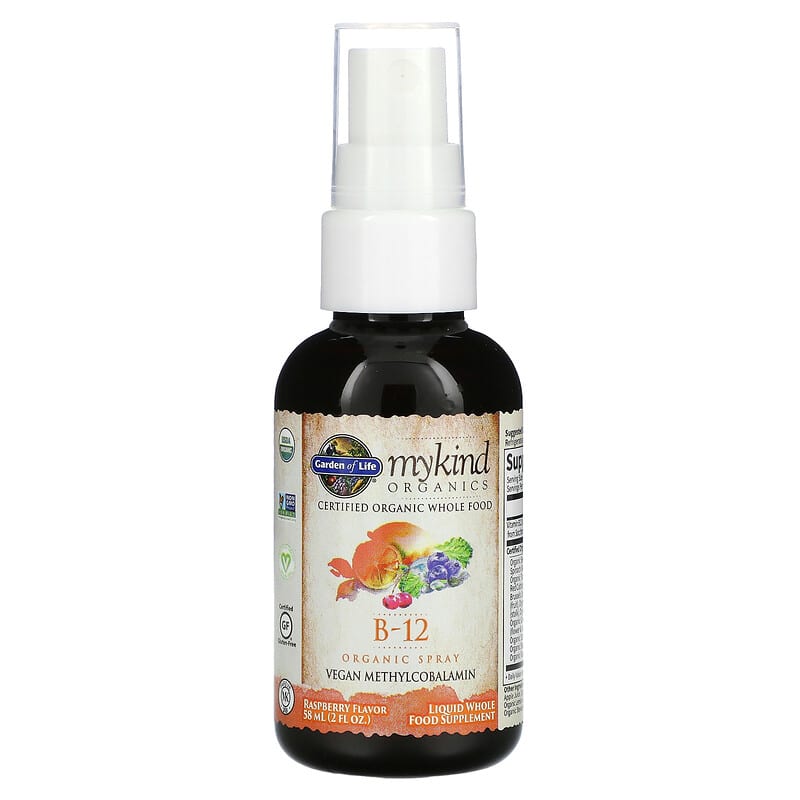 Garden of Life, Organics, B-12 Organic Spray, Raspberry, 2 fl oz (58 ml)