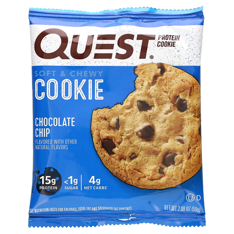 Quest Nutrition, Protein Cookie, Chocolate Chip, 12 Cookies, 2.08 oz (59 g) Each