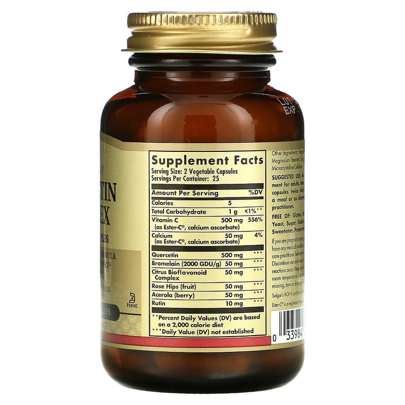 Solgar, Quercetin Complex with Ester-C® Plus, 50 Vegetable Capsules