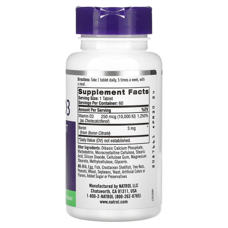 Natrol, Vitamin D3, 60 Tablets