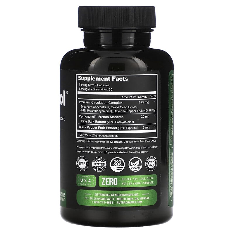 NutraChamps, Pycnogenol®, 60 Vegan Capsules