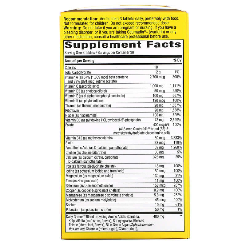 Nature's Way, Alive!® Max3 Potency, Adult Complete Multivitamin, With Iron, 90 Tablets