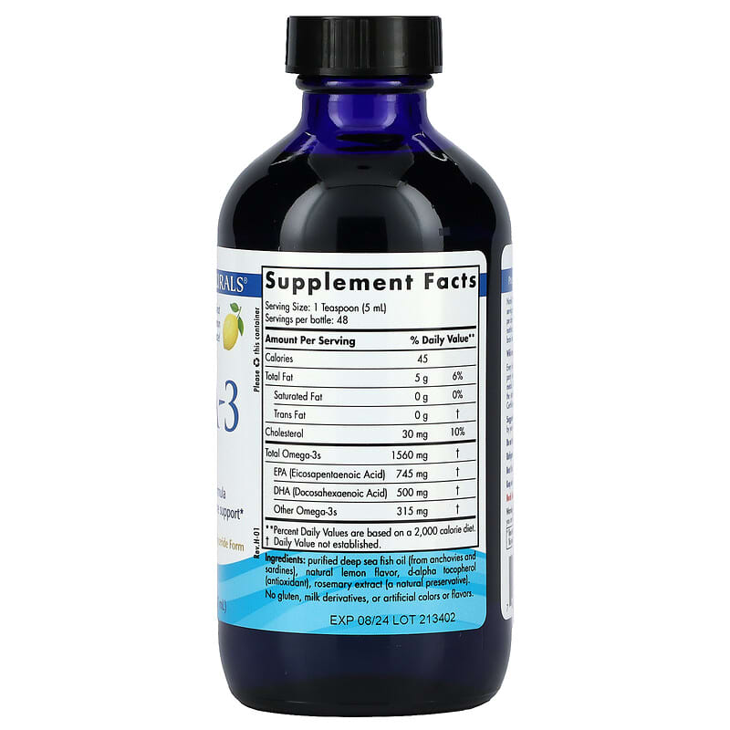 Nordic Naturals, Omega-3, Lemon, 1,560 mg, 8 fl oz (237 ml)