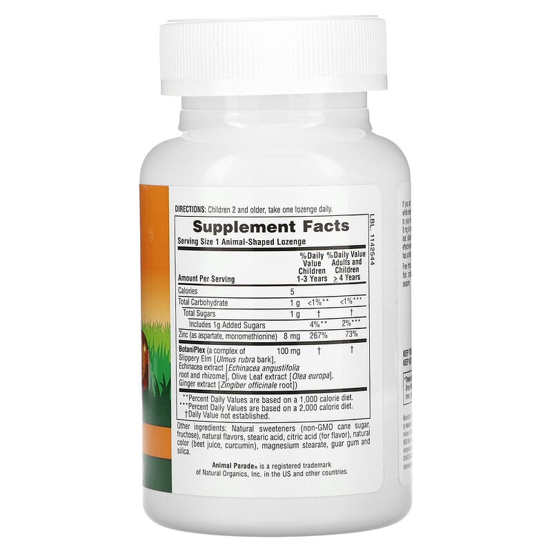 NaturesPlus, Animal Parade®, Kid Zinc®, Tangerine, 90 Animal-Shaped Lozenges