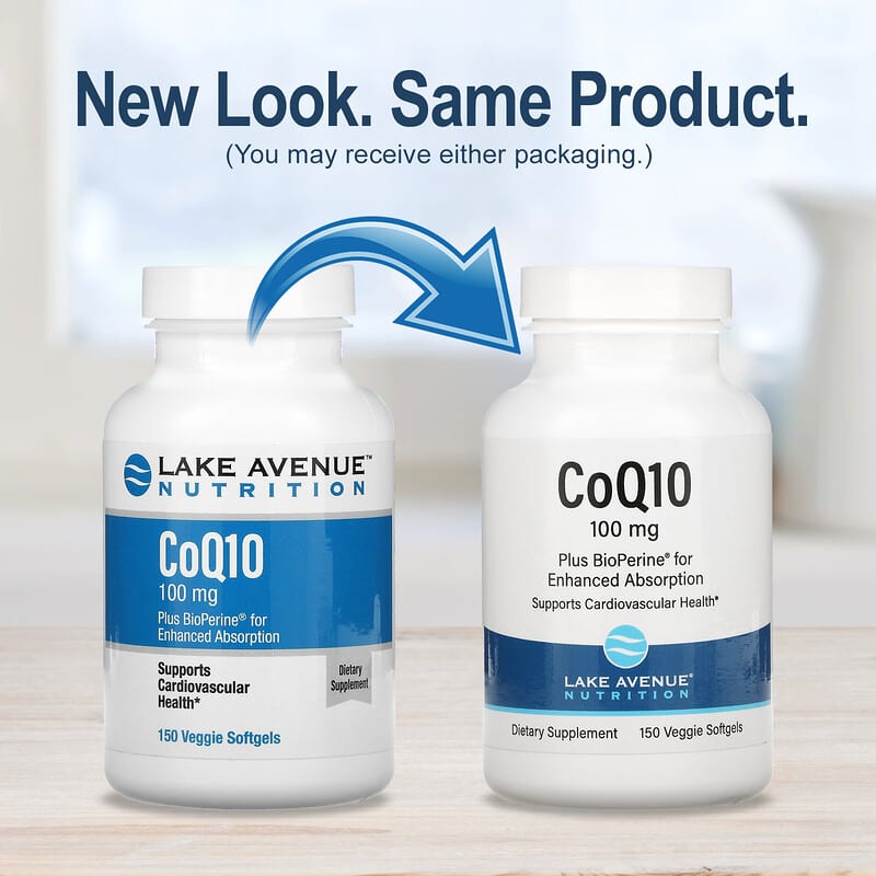 Lake Avenue Nutrition, CoQ10 with Bioperine® Black Pepper Extract, 150 Veggie Softgels