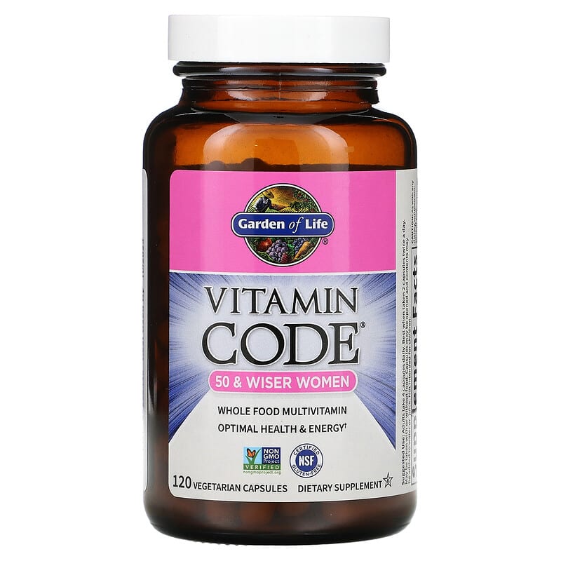 Garden of Life, Vitamin Code®, Whole Food Multivitamin For 50 &amp; Wiser Women, 120 Vegetarian Capsules