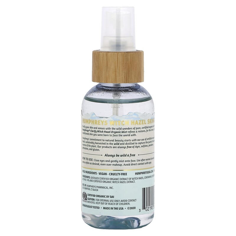 Humphreys, Witch Hazel, Organic Mist, 3.3 fl oz (97 ml)