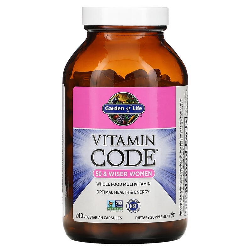 Garden of Life, Vitamin Code®, Whole Food Multivitamin for Women, 50 +, 240 Vegetarian Capsules
