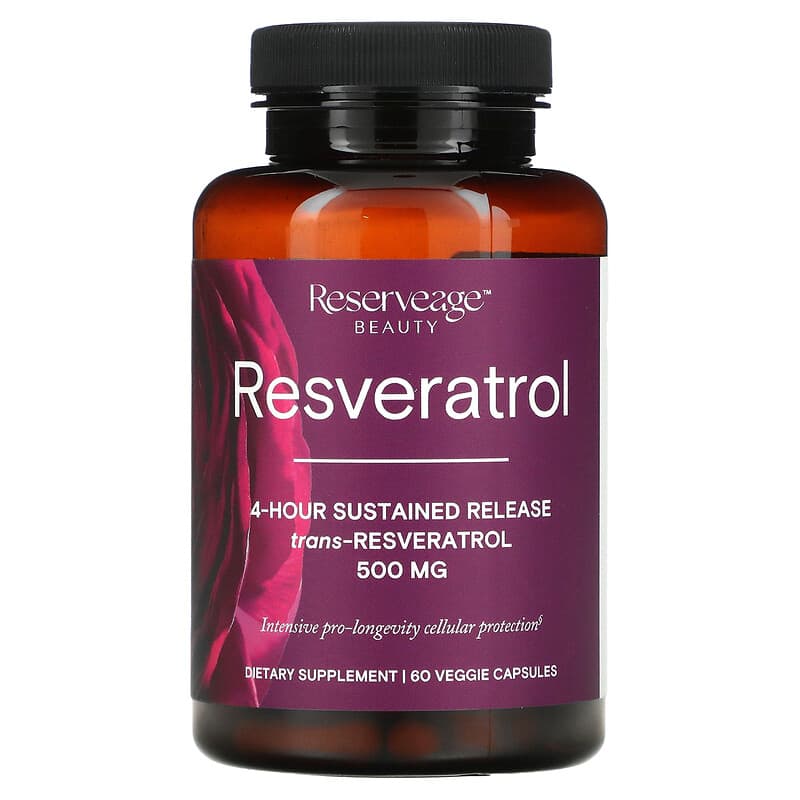 Reserveage Beauty, Resveratrol, 60 Veggie Capsules